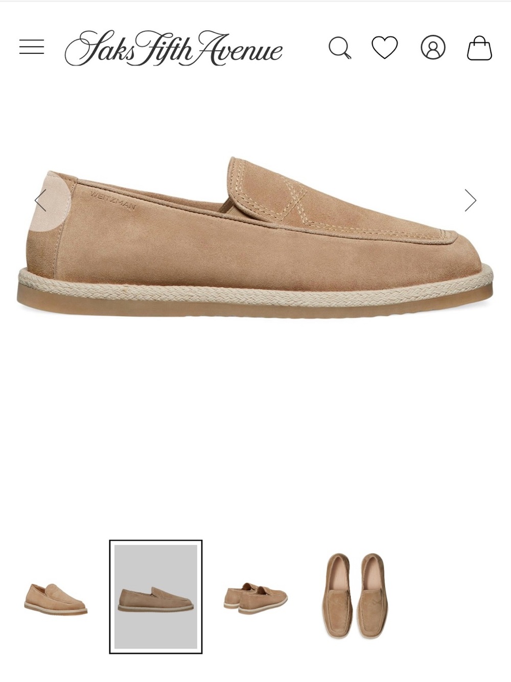 Stuart Weitzman Tan Suede Slip-On Loafers